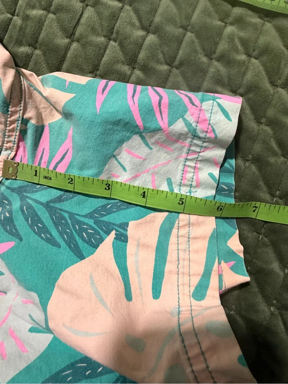 Party Pants tropical print turquoise swim trunks size large